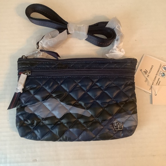 Oliver Thomas Handbags - Oliver Thomas Four Play Pouch Crossbody Blue Camo OTA2013 New RFID